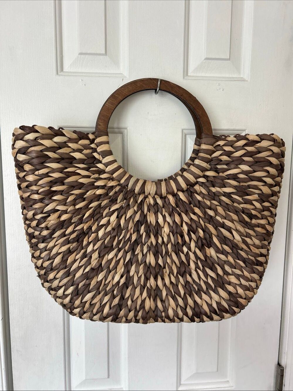 The Limited Large Woven Straw Tote Shoulder Bag Carryall Beach Summer Handbag ra